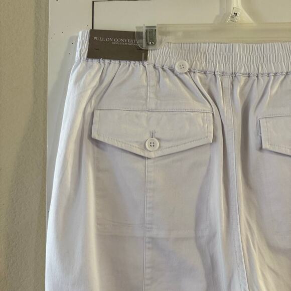 NWT Soft Surroundings Barbados Convertible Crop Cotton Lyocell Pants White Large - Picture 8 of 12